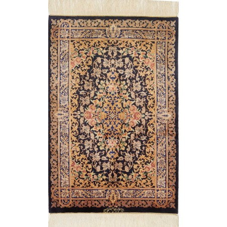Tappeto Ghom seta Persia marrone grigio 60x90
