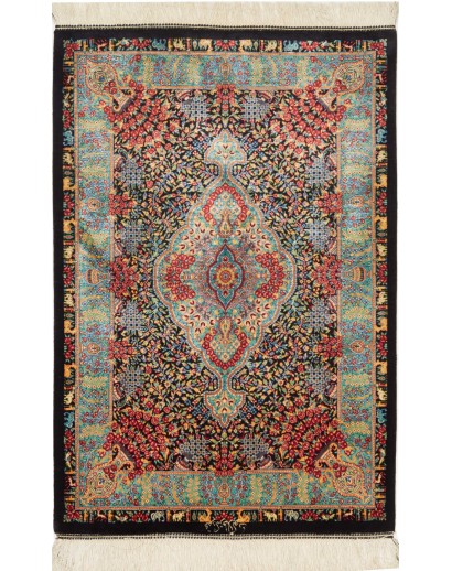 Tappeto Ghom seta Persia marrone bianco 61x91