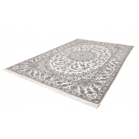 Tappeto Nain Kashmar Persia bianco grigio 248x346