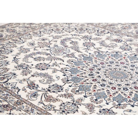 Tappeto Nain Kashmar Persia bianco grigio 248x346