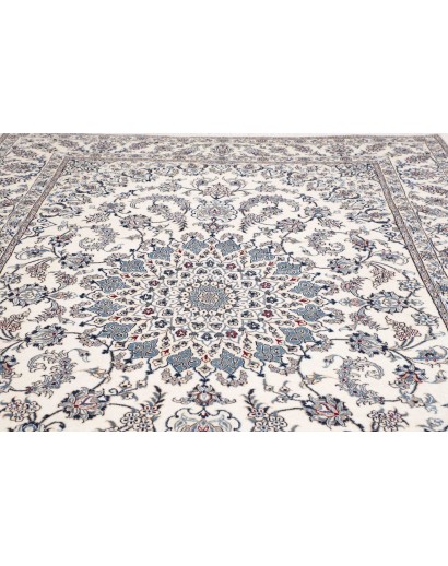 Tappeto Nain Kashmar Persia bianco grigio 248x346