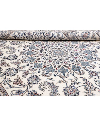 Tappeto Nain Kashmar Persia bianco grigio 248x346