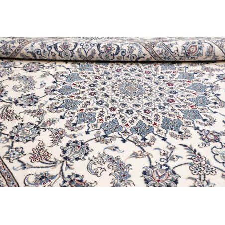 Tappeto Nain Kashmar Persia bianco grigio 248x346