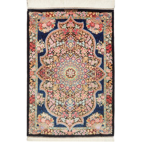 Tappeto Ghom seta Persia marrone 60x91