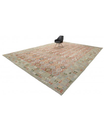 Tappeto Kilim Afghanistan marrone azzurro 410x594
