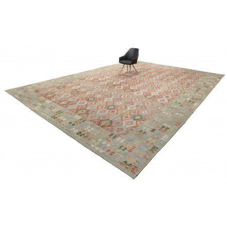 Tappeto Kilim Afghanistan marrone azzurro 410x594