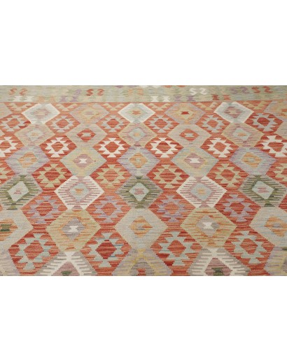 Tappeto Kilim Afghanistan marrone azzurro 410x594