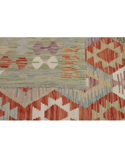 Tappeto Kilim Afghanistan marrone azzurro 410x594