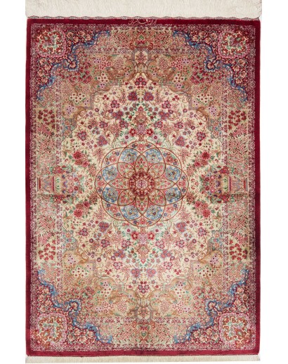 Tappeto Ghom seta Persia marrone 81x118