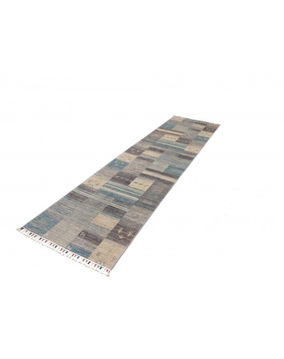 Tappeto Siva Pakistan azzurro bianco 76x294