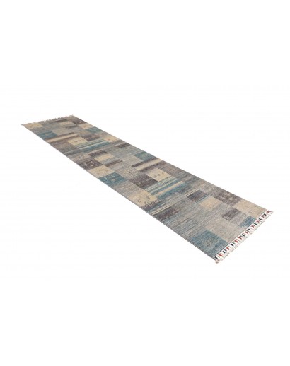 Tappeto Siva Pakistan azzurro bianco 76x294