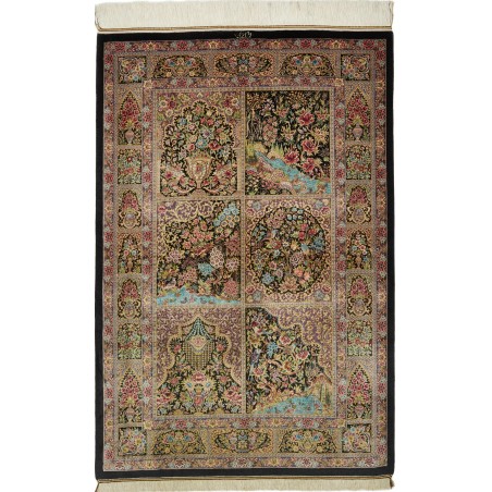 Tappeto Ghom seta Persia bianco 100x149