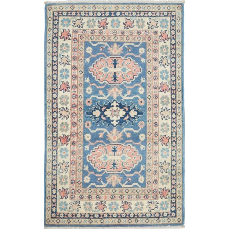 Tappeto Kazak Afghanistan beige azzurro 77x130