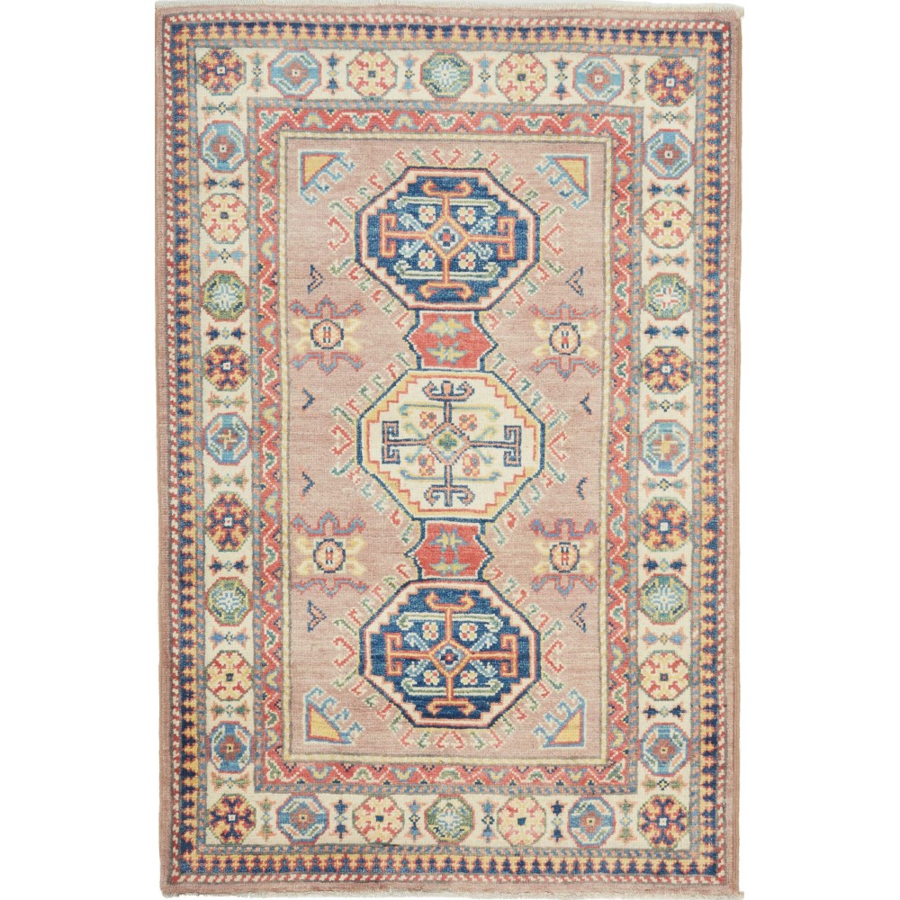 Tappeto Kazak Afghanistan marrone beige 82x126 Tappeto Kazak Afghanistan marrone beige 82x126