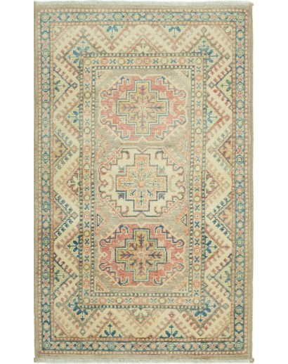 Tappeto Kazak Afghanistan marrone azzurro 73x123