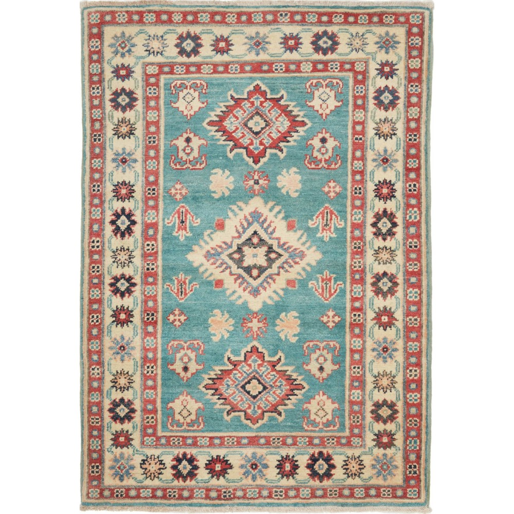 Tappeto Kazak Afghanistan azzurro grigio 82x120 Tappeto Kazak Afghanistan azzurro grigio 82x120