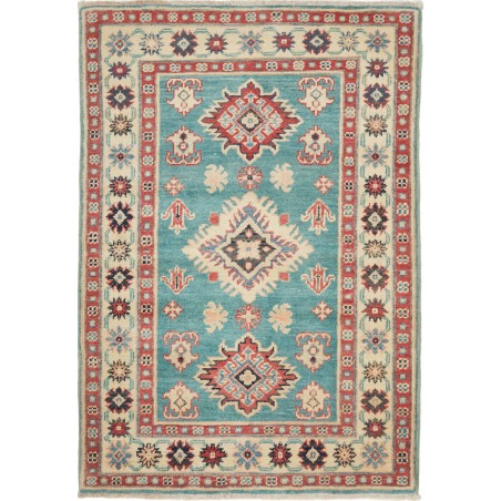 Tappeto Kazak Afghanistan azzurro grigio 82x120