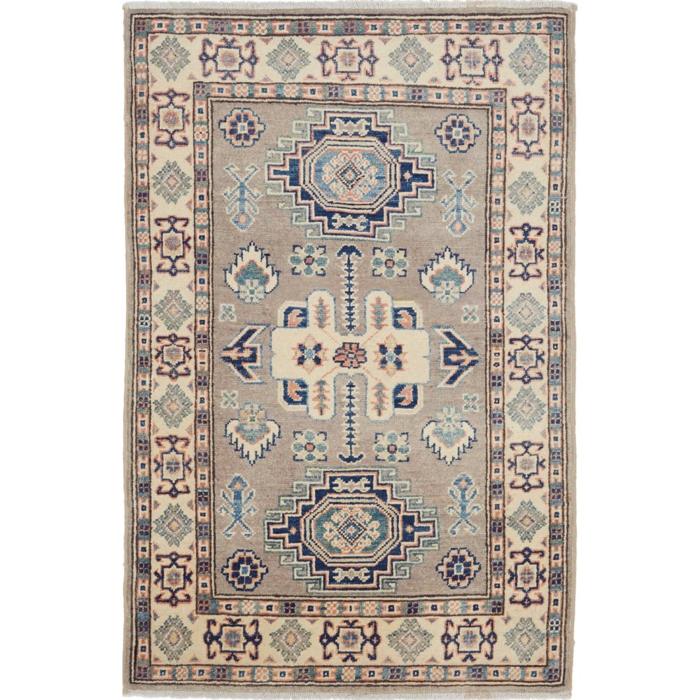 Tappeto Kazak Afghanistan azzurro marrone 83x125 Tappeto Kazak Afghanistan azzurro marrone 83x125