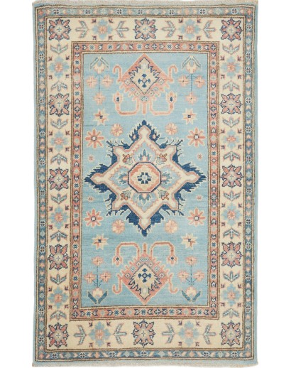 Tappeto Kazak Afghanistan beige azzurro 80x130