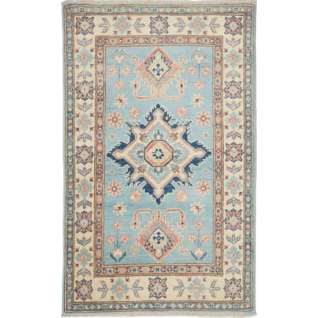 Tappeto Kazak Afghanistan beige azzurro 80x130
