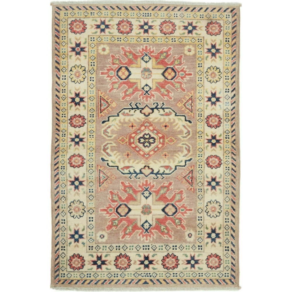 Tappeto Kazak Afghanistan marrone grigio 80x124