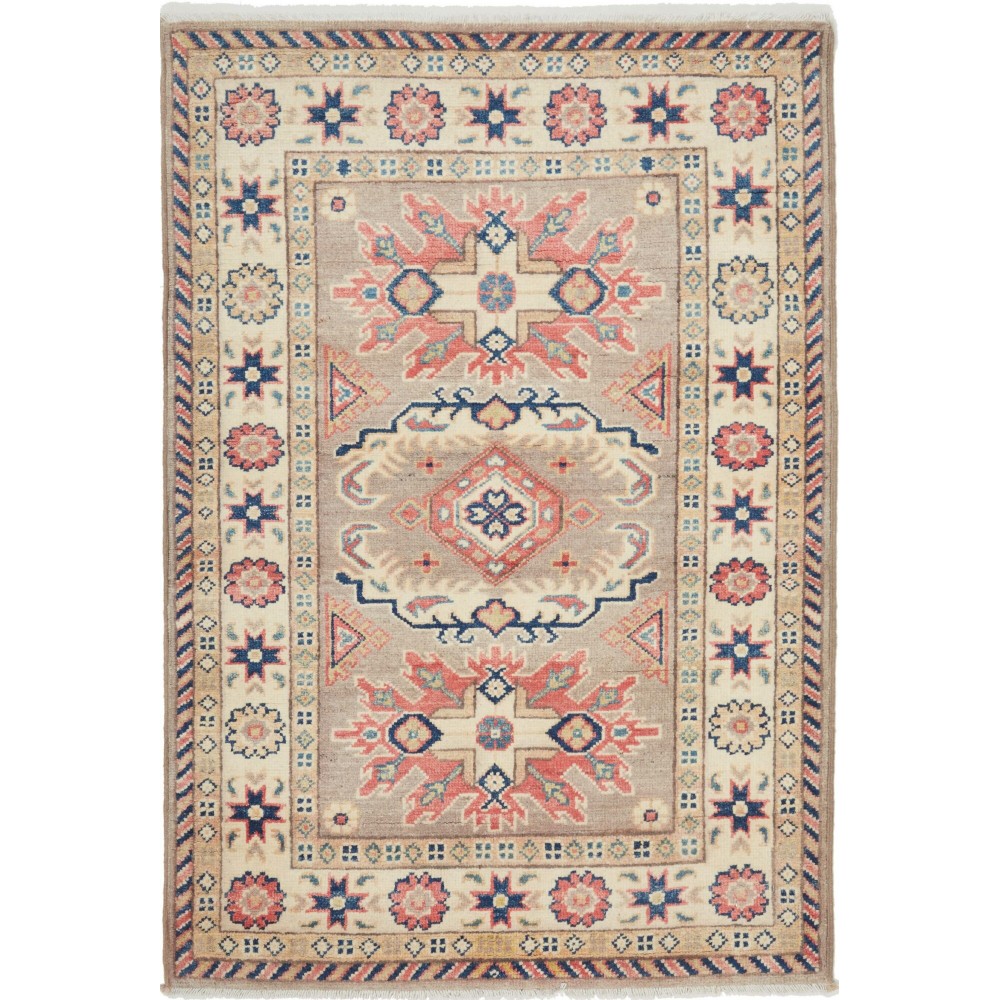 Tappeto Kazak Afghanistan marrone beige 85x124 Tappeto Kazak Afghanistan marrone beige 85x124