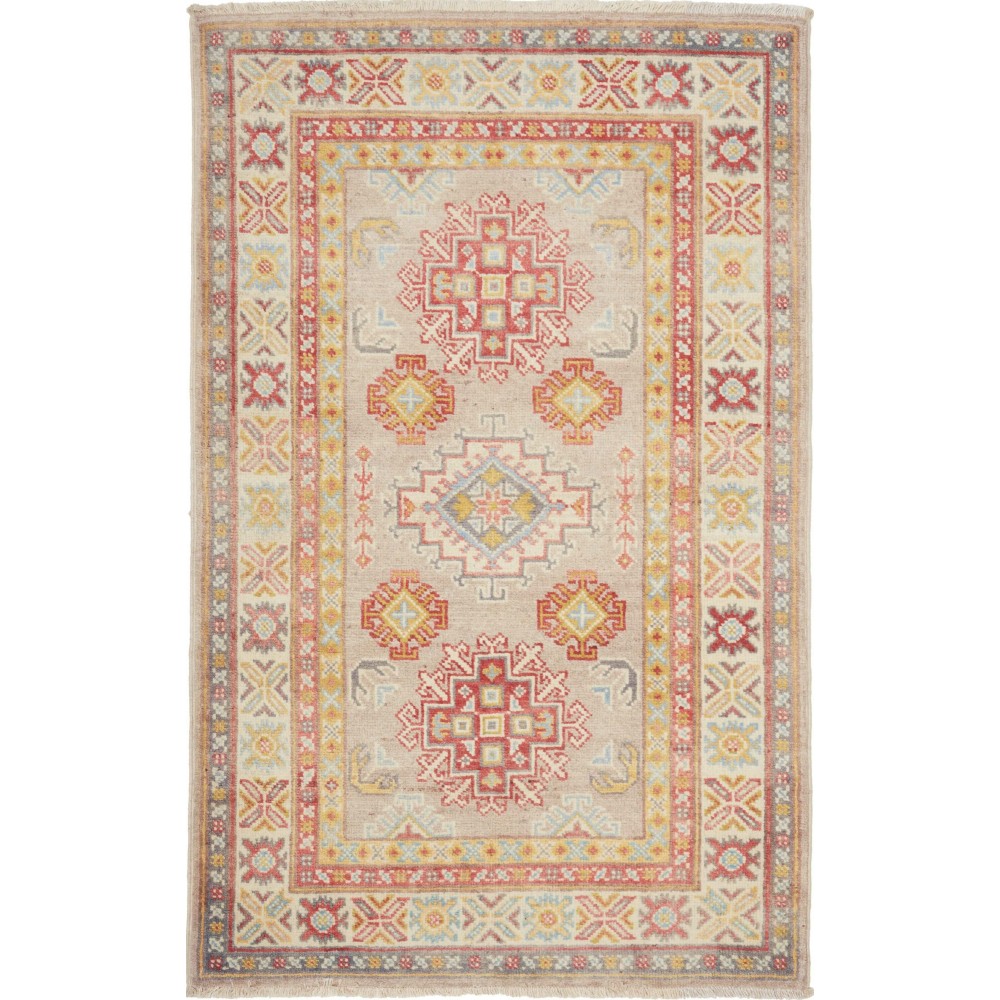 Tappeto Kazak Afghanistan marrone beige 83x125 Tappeto Kazak Afghanistan marrone beige 83x125