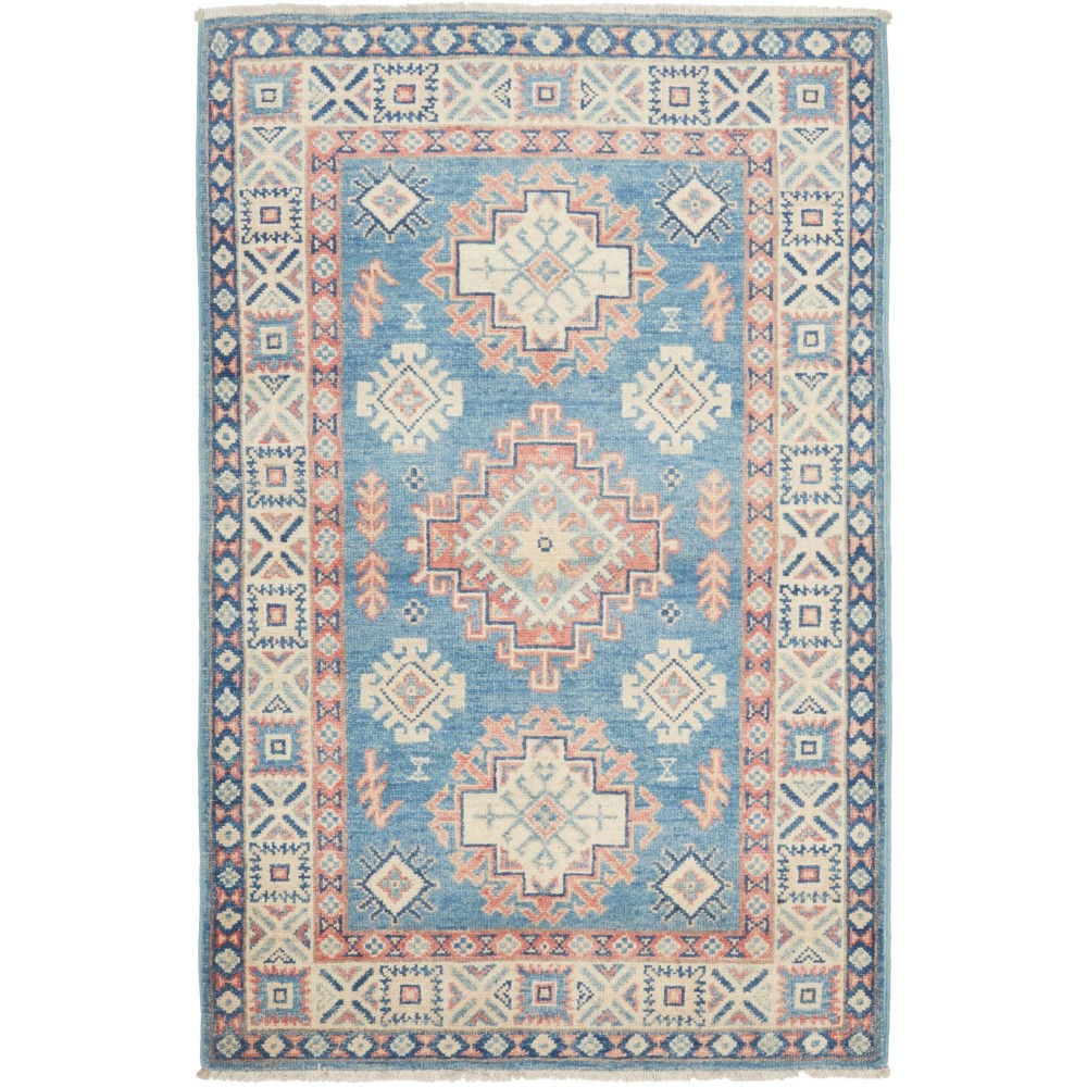 Tappeto Kazak Afghanistan beige grigio 82x127 Tappeto Kazak Afghanistan beige grigio 82x127