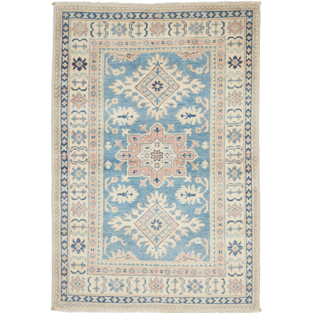 Tappeto Kazak Afghanistan beige bianco 95x138 Tappeto Kazak Afghanistan beige bianco 95x138