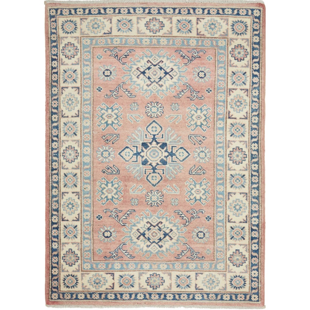 Tappeto Kazak Afghanistan beige azzurro 99x139 Tappeto Kazak Afghanistan beige azzurro 99x139