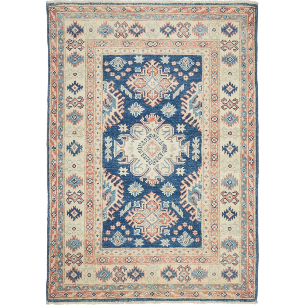 Tappeto Kazak Afghanistan marrone beige 99x143 Tappeto Kazak Afghanistan marrone beige 99x143