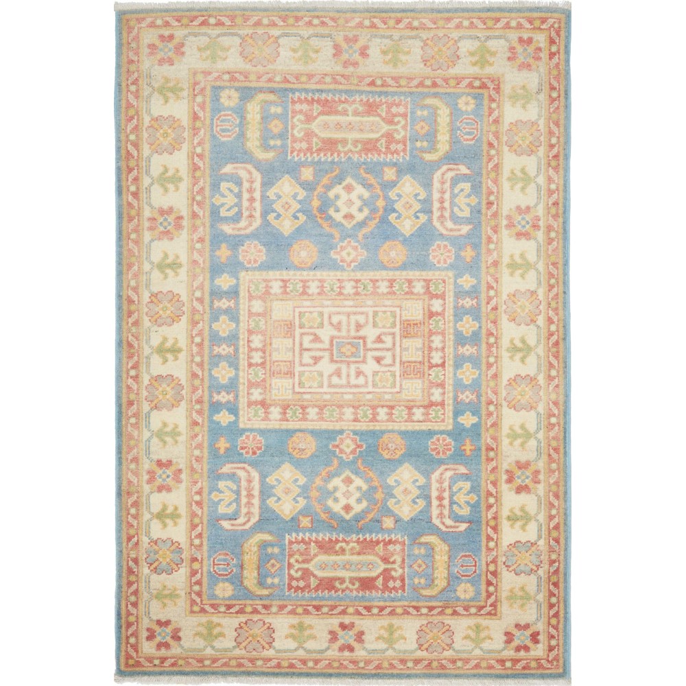 Tappeto Kazak Afghanistan beige rosso 98x134 Tappeto Kazak Afghanistan beige rosso 98x134