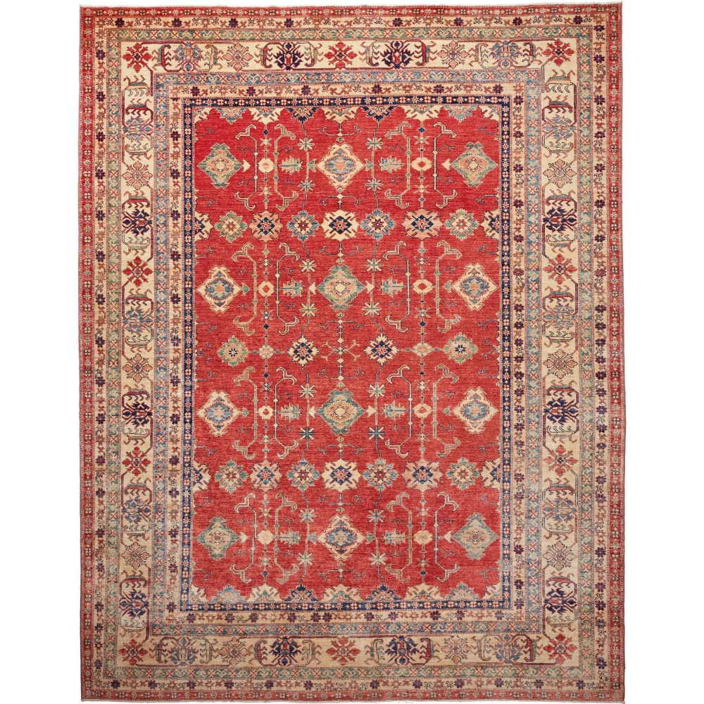 Tappeto Kazak Fine Pakistan rosso grigio 273x349 Tappeto Kazak Fine Pakistan rosso grigio 273x349