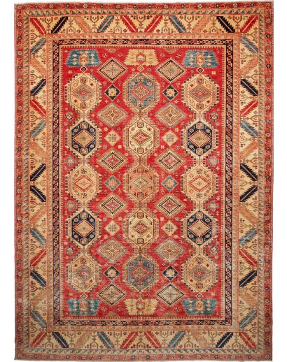 Tappeto Kazak Fine Pakistan arancione grigio 267x362