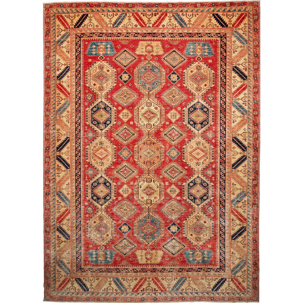 Tappeto Kazak Fine Pakistan arancione grigio 267x362 Tappeto Kazak Fine Pakistan arancione grigio 267x362