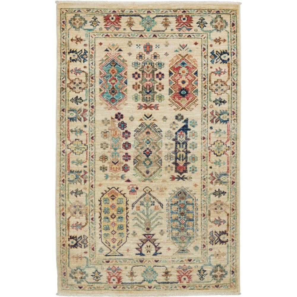 Tappeto Tribal Pakistan marrone grigio 77x122 Tappeto Tribal Pakistan marrone grigio 77x122