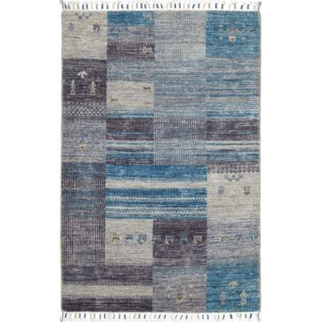 Tappeto Siva Pakistan bianco azzurro 78x118