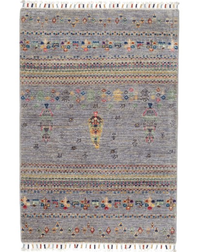 Tappeto Siva Pakistan bianco grigio 80x116