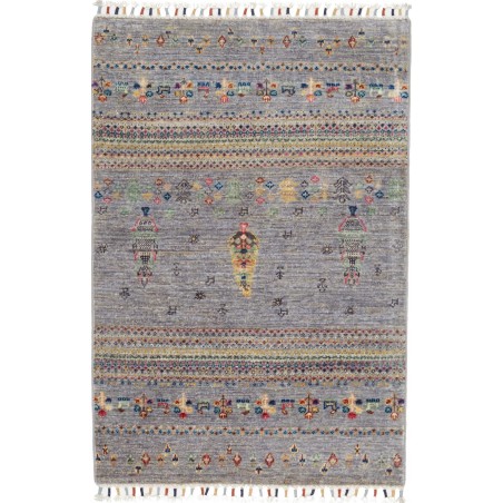 Tappeto Siva Pakistan bianco grigio 80x116