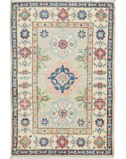 Tappeto Kazak Afghanistan beige azzurro 61x90