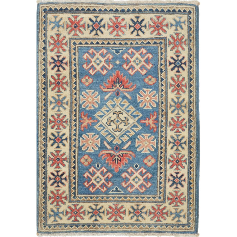Tappeto Kazak Afghanistan marrone azzurro 61x89 Tappeto Kazak Afghanistan marrone azzurro 61x89