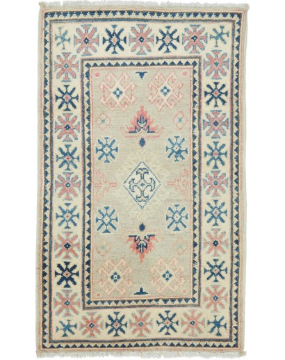 Tappeto Kazak Afghanistan beige azzurro 60x98