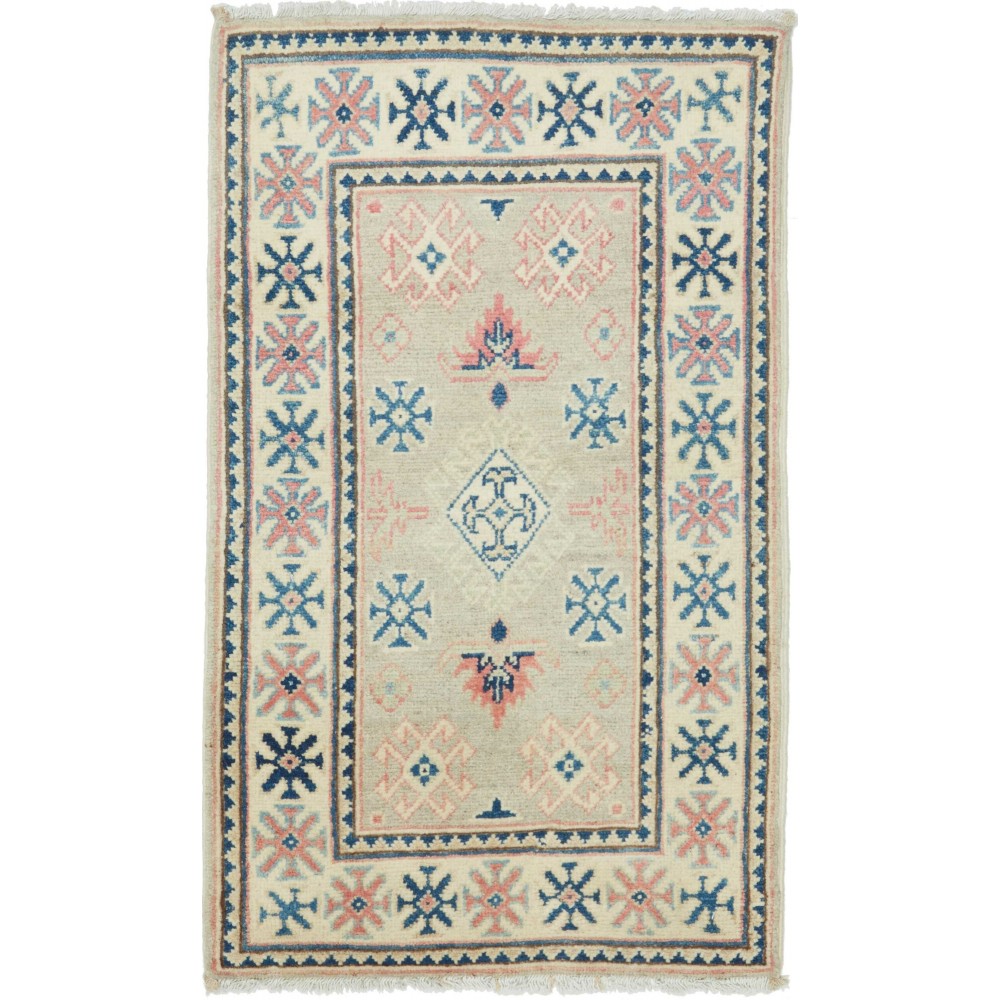 Tappeto Kazak Afghanistan beige azzurro 60x98 Tappeto Kazak Afghanistan beige azzurro 60x98
