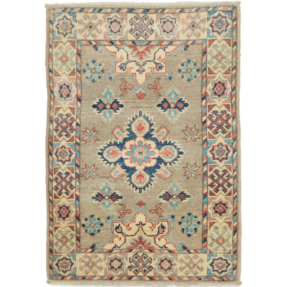 Tappeto Kazak Afghanistan marrone grigio 63x91 Tappeto Kazak Afghanistan marrone grigio 63x91