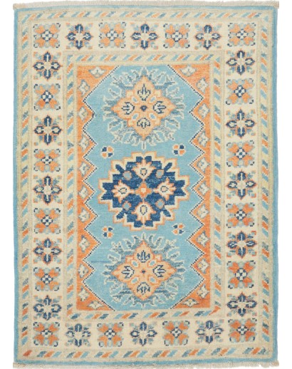 Tappeto Kazak Afghanistan beige azzurro 64x86