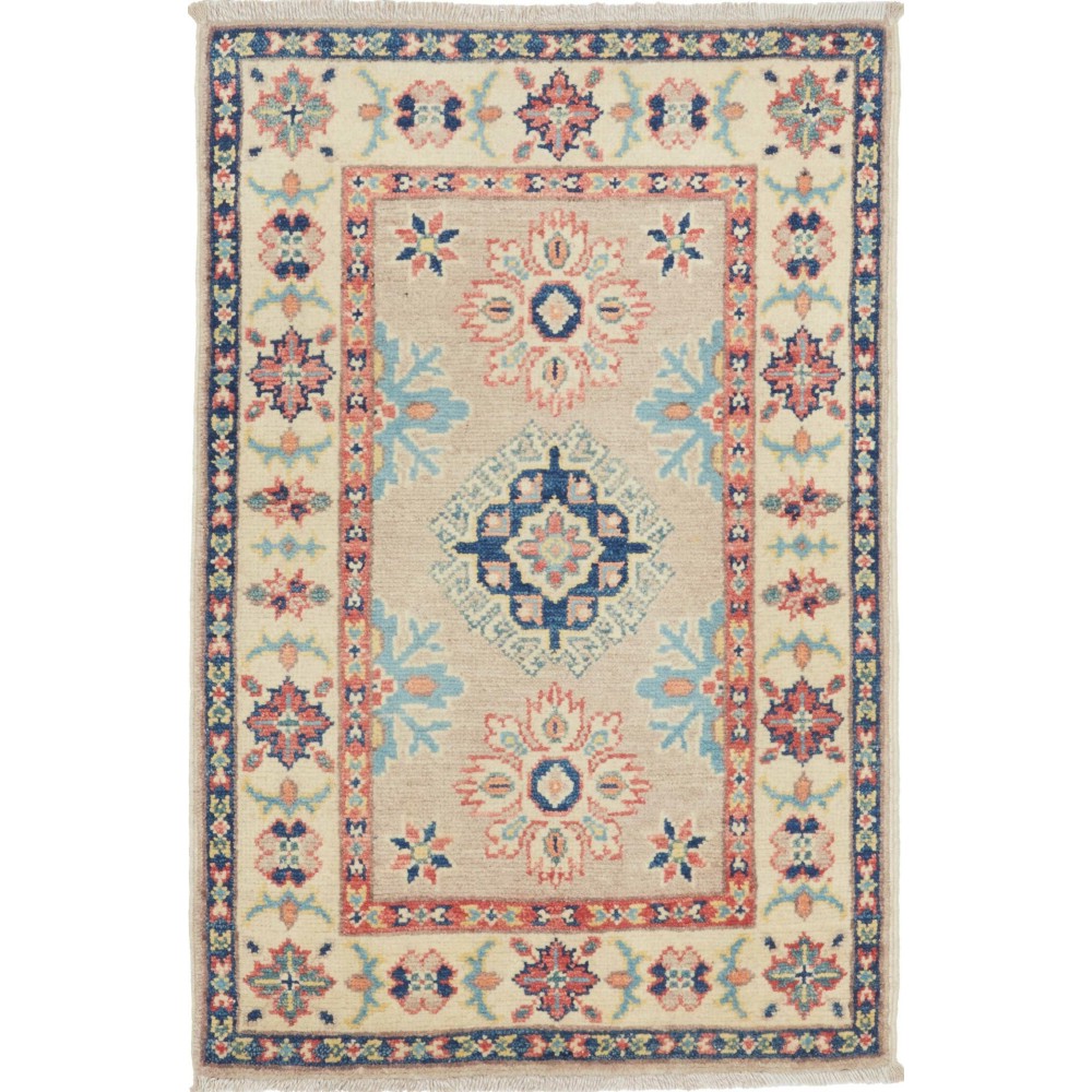 Tappeto Kazak Afghanistan marrone azzurro 60x89 Tappeto Kazak Afghanistan marrone azzurro 60x89