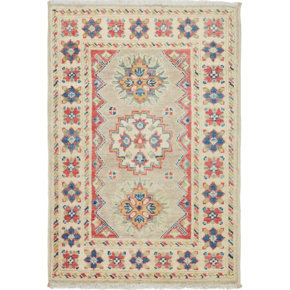 Tappeto Kazak Afghanistan marrone azzurro 61x96 Tappeto Kazak Afghanistan marrone azzurro 61x96