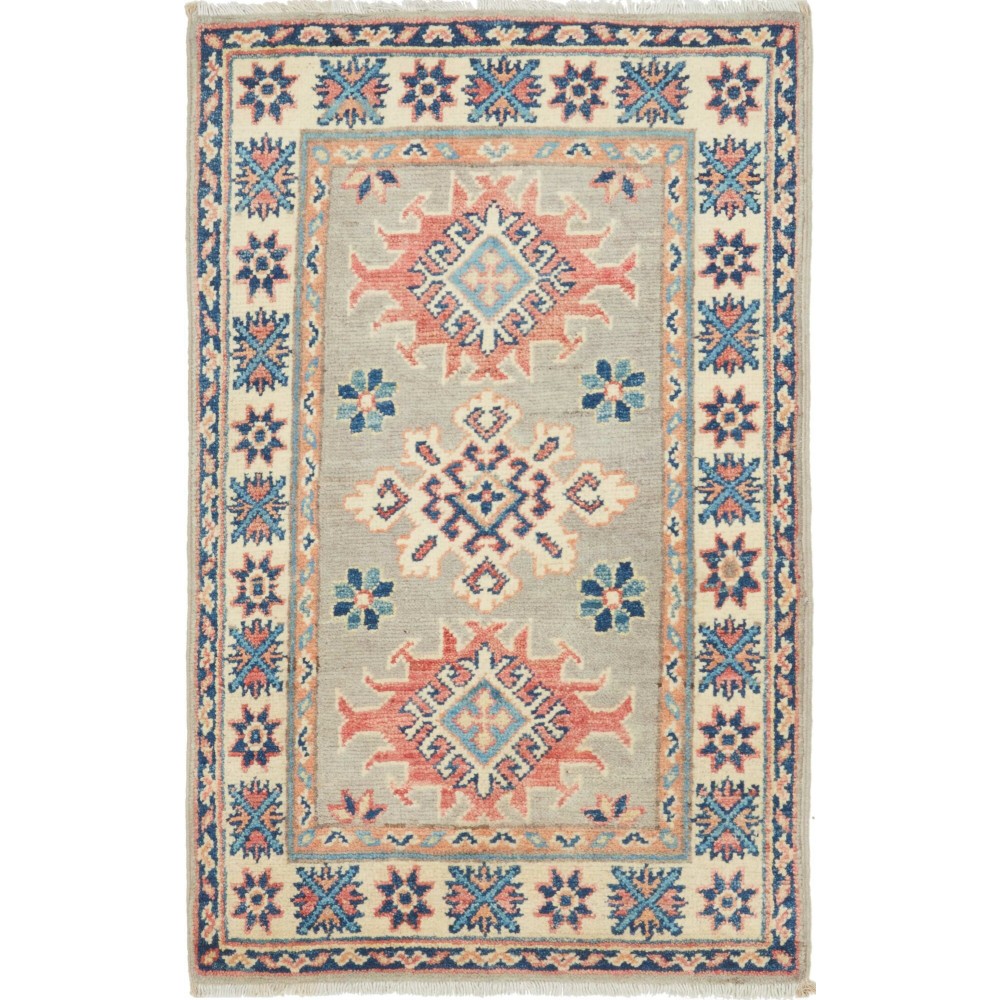 Tappeto Kazak Afghanistan marrone azzurro 60x96 Tappeto Kazak Afghanistan marrone azzurro 60x96