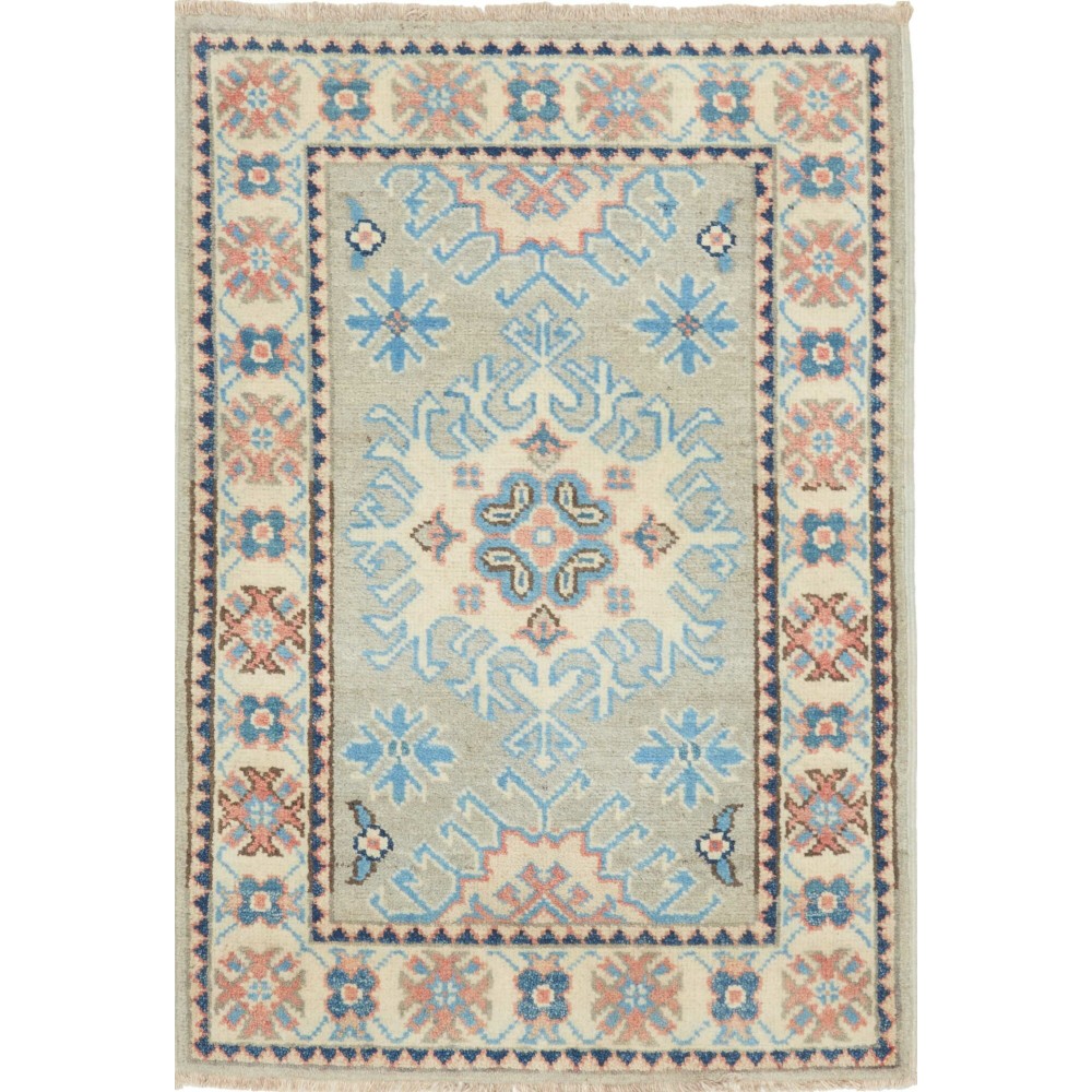 Tappeto Kazak Afghanistan beige grigio 61x90 Tappeto Kazak Afghanistan beige grigio 61x90
