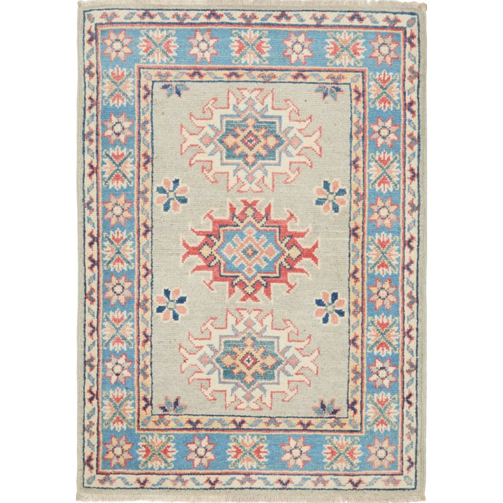 Tappeto Kazak Afghanistan beige grigio 64x90